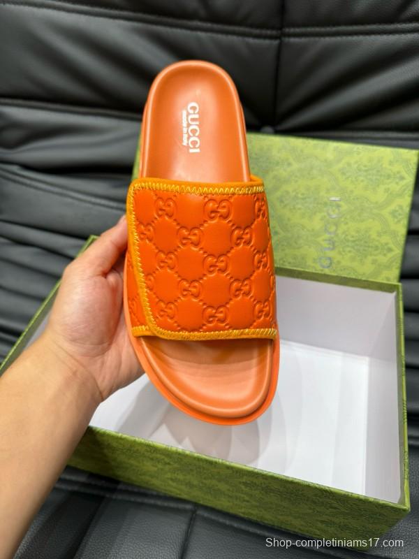 2024 Gucci Orange Synthetic Slippers MJ00200