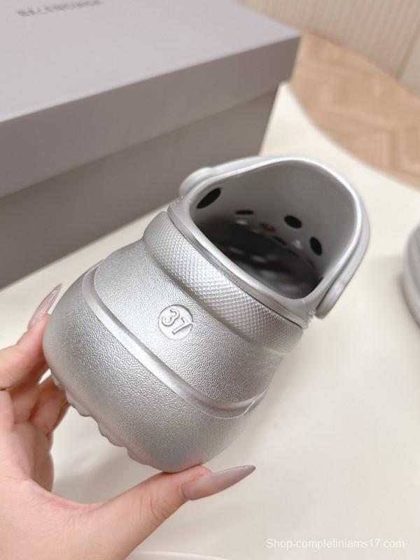 2025 Unisex Balenciaga Silver EVA Rubber Clog Embellished LY00330(F)/LY00340(M)