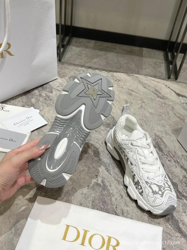 2025 Women Dior White Mesh Leather Sneakers KFY00370