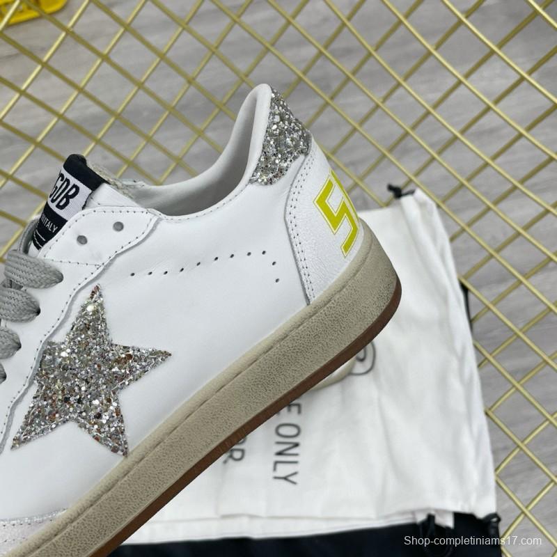 2024 Unisex GGDB White Silver Leather Sneakers MJ00260