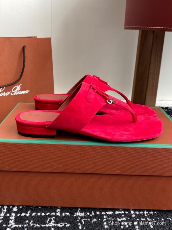2025 Slippers LP Red Suede Slippers