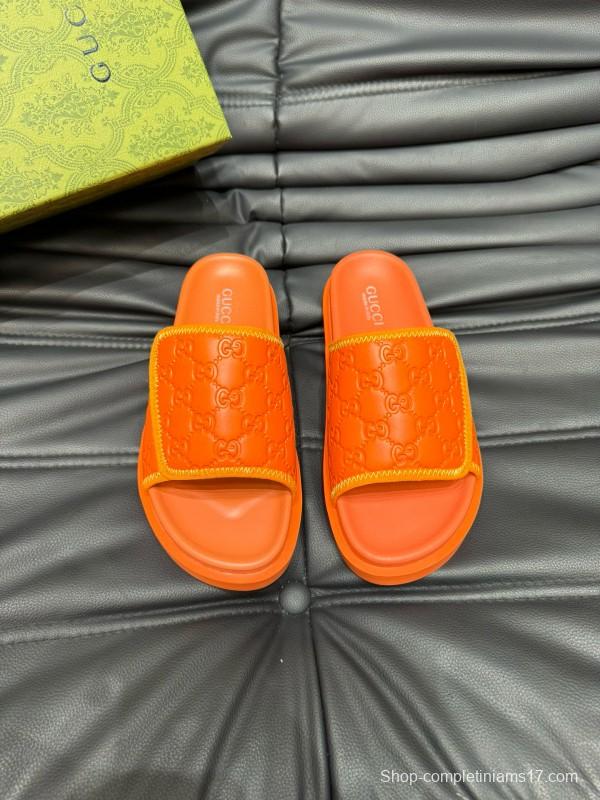 2024 Gucci Orange Synthetic Slippers MJ00200