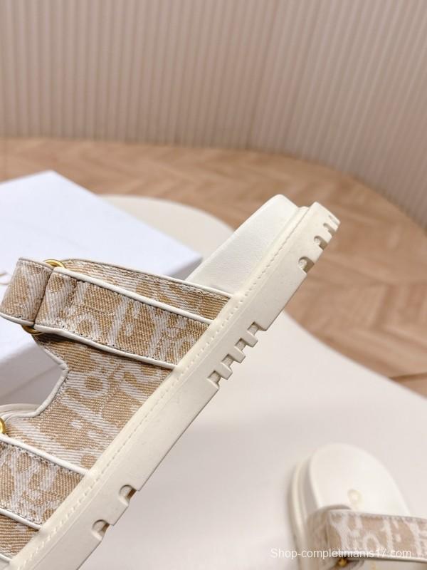 2025 Slippers Dior Beige Fabric Slippers LY