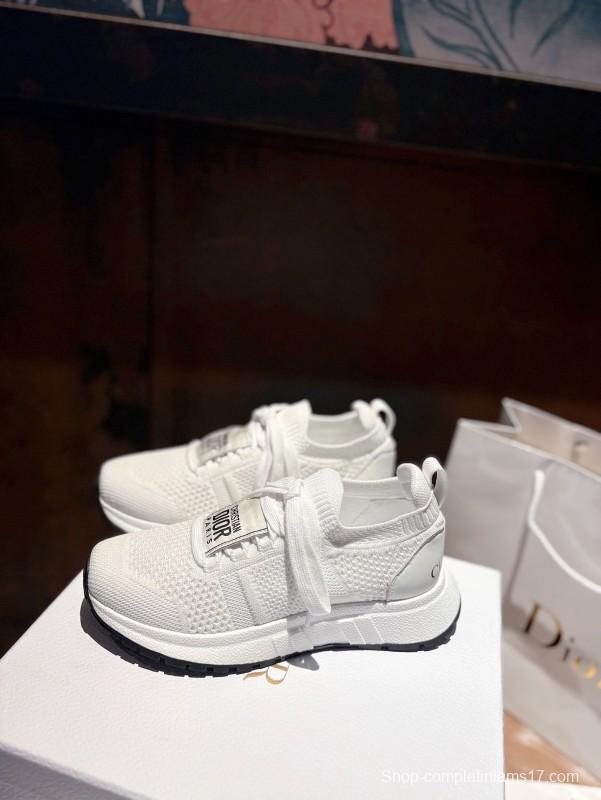 2025 Unisex Dior White Knit Mesh Sneakers LY00260