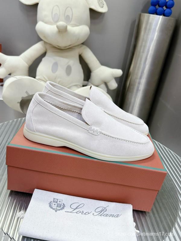 2024 Unisex LP White Suede Loafers MJ00270
