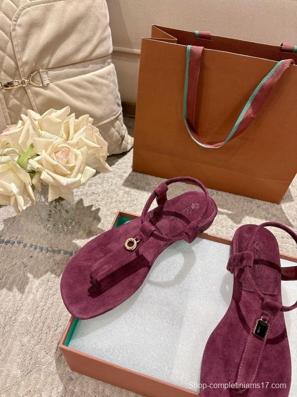 2025 Women LP Purple Suede Sandals