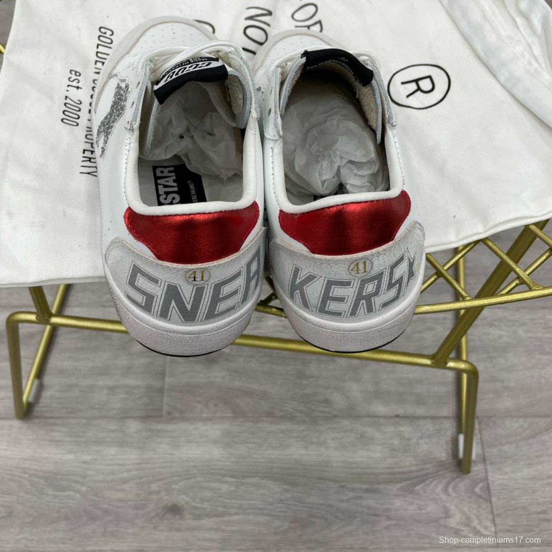 2024 Unisex GGDB White Grey Red Leather Low Top Sneakers MJ00260