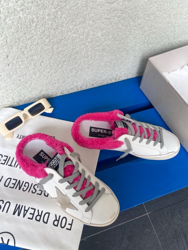2024 Slippers GGDB White Pink Shearling Slippers MJ00280