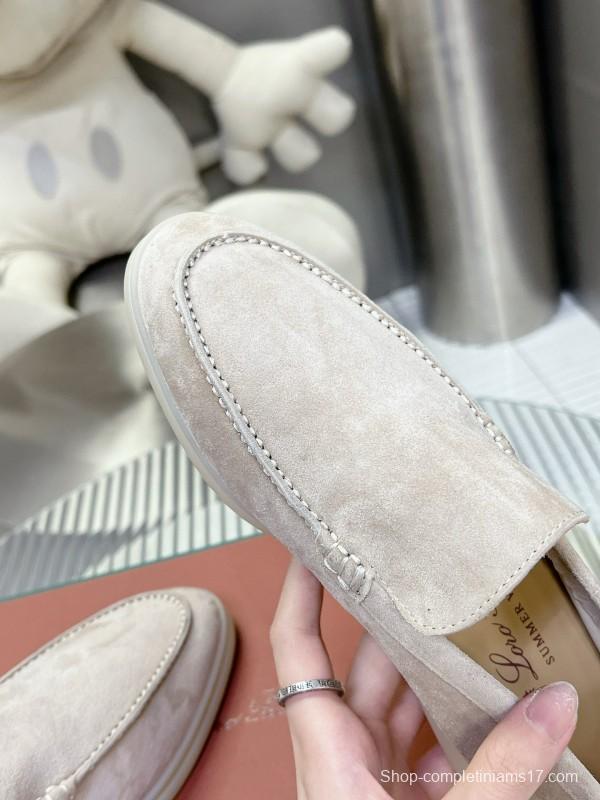 2024 Unisex Le Parmentier Beige Suede Loafers MJ00270
