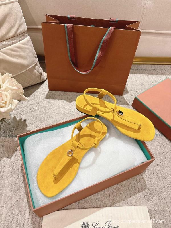 2025 Women LP Yellow Suede Sandals LY00250
