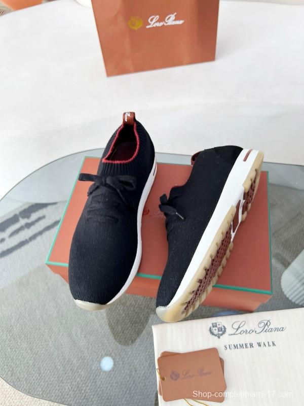 2024 Men Le Parmentier Black Wool Knit Sneakers MJ00330