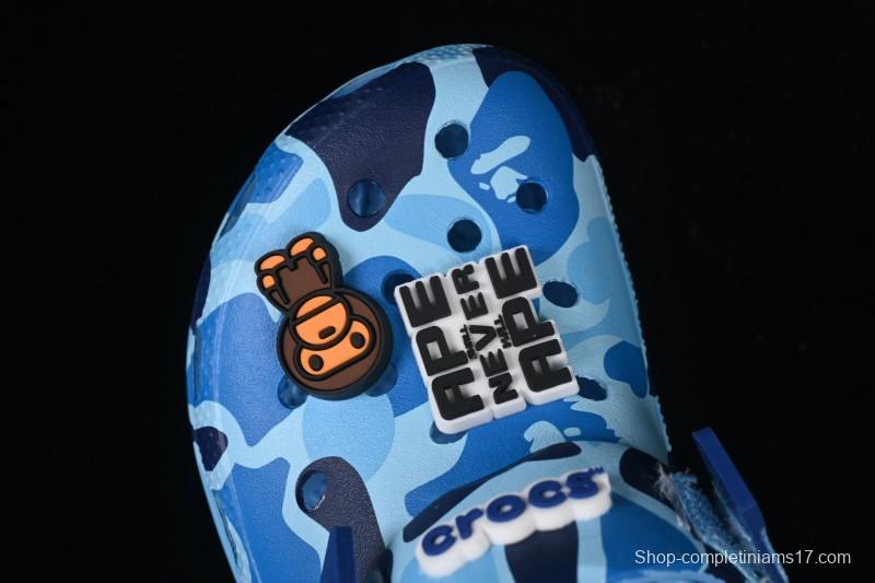 Bape x Crocs Classic Clog Camouflage Print Comfortable Versatile Clogs - B.D4