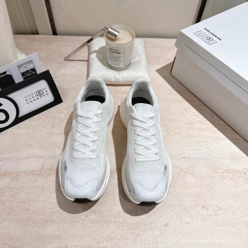 2025 Unisex MM6 Maison Margiela White Polyester Polyurethane Rubber Road Running Shoes Collaboration KFY00330