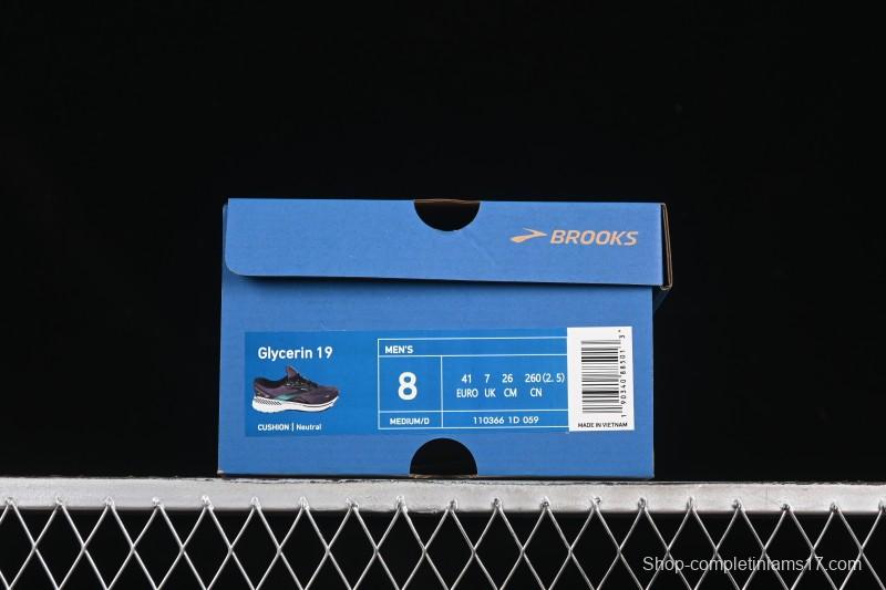 Brooks Glycerin 19 Men's Cushioned Marathon Nitrogen Running Shoes 1103661D059
