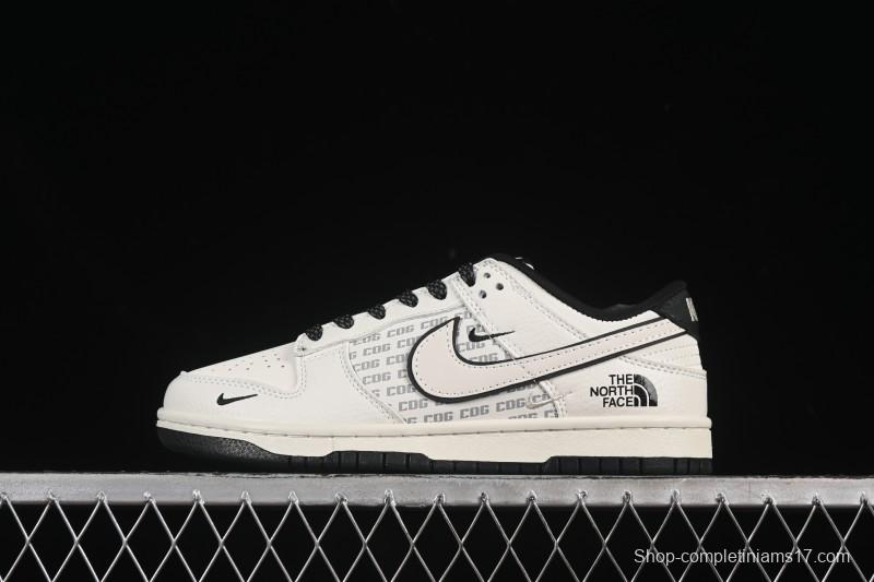 Nike SB Dunk Low The North Face Collaboration Black White Triple Swoosh Anniversary Custom Low-Top Skate Shoes - SC9207-423