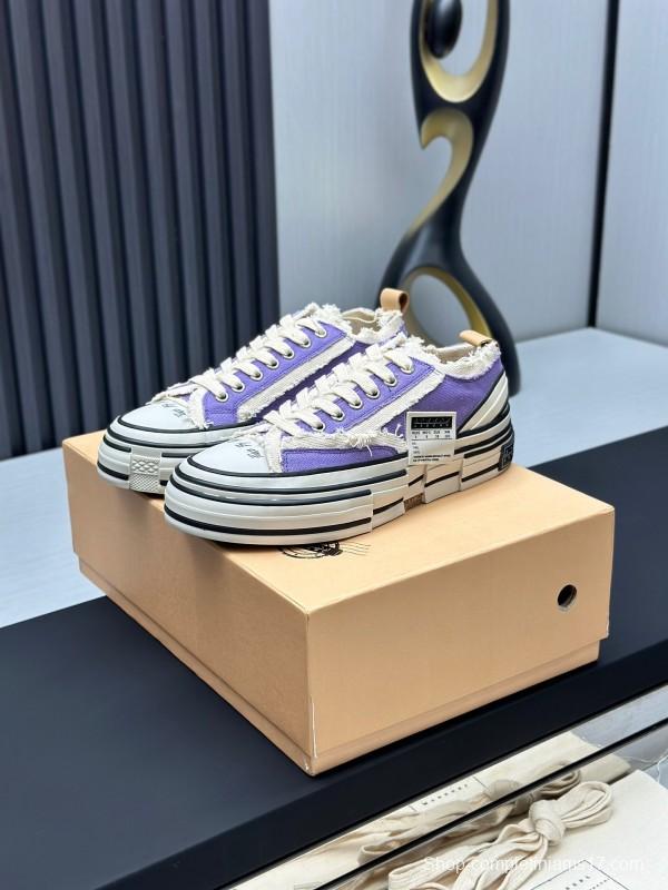 2025 Unisex XVESSEL Purple White Canvas Plimsolls Vulcanized AS00240