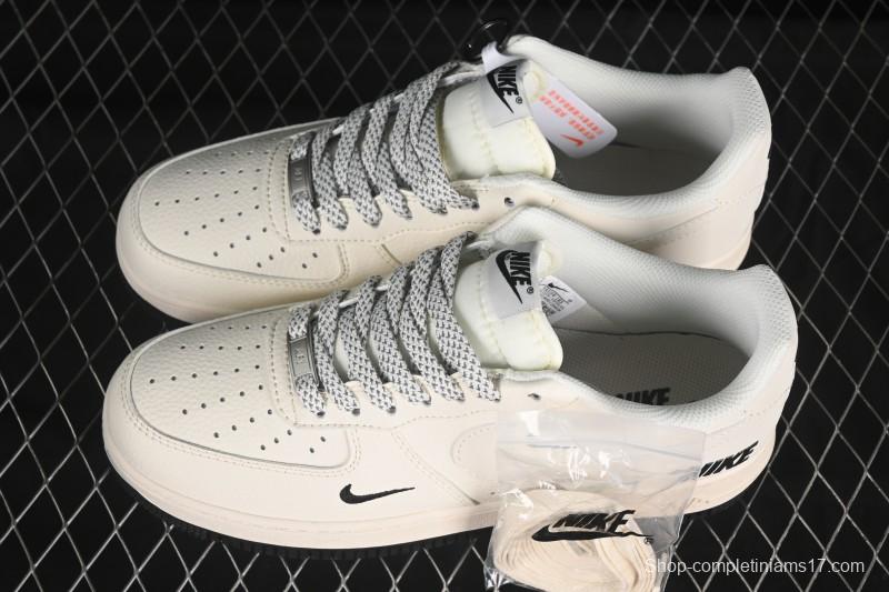 Nike Air Force 1'07 Low Casual Sneakers with Triple Black Swoosh - XX3168-183