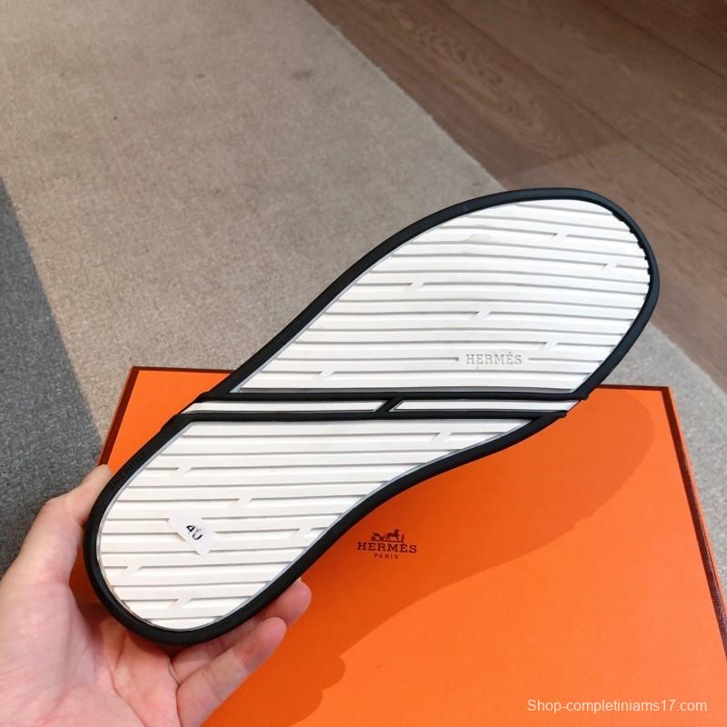 2025 Unisex H White Leather Sneakers Classic Construction AS00380