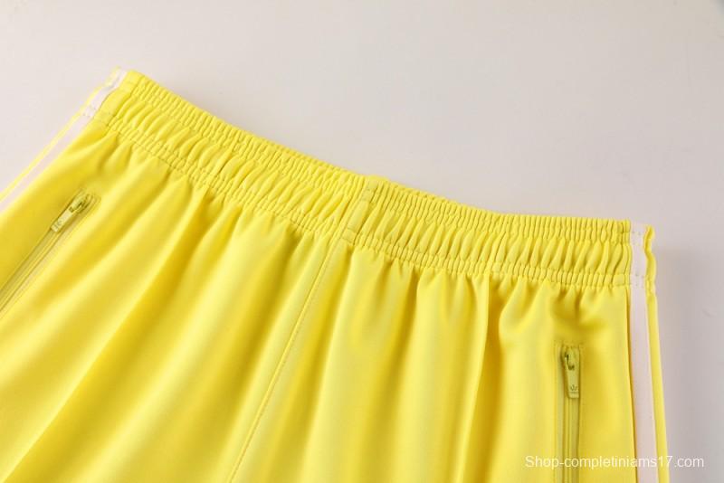 2025 Adidas Original Yellow Full Hoodie Zipper Jacket +Long Pants