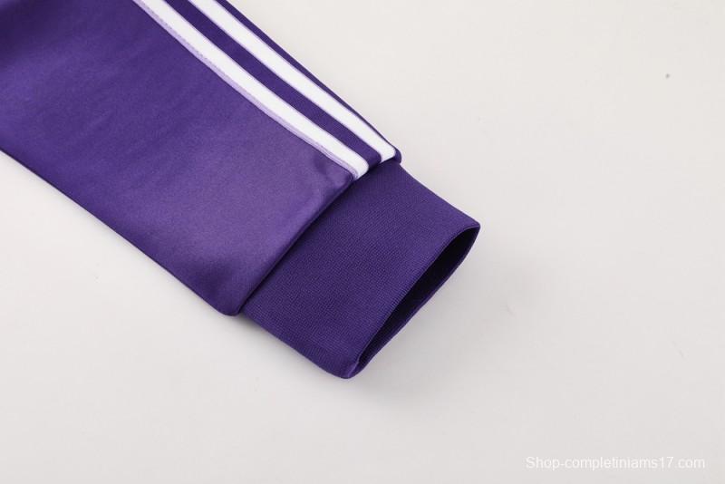 25/26 Real Madrid Purple Full Zipper Jacket +Long Pants