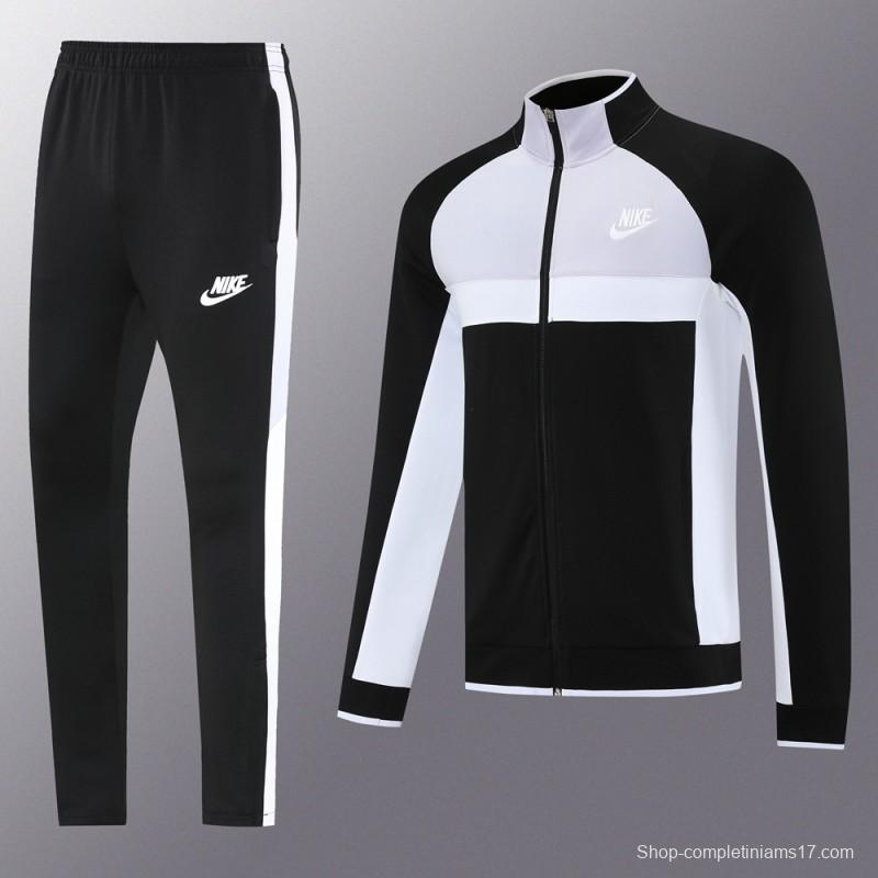 2025 Nike Grey/Black Full Hoodie Zipper Jacket +Long Pants