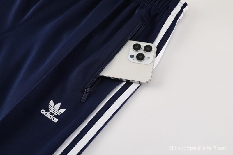 2025 Adidas Original Navy Full Hoodie Zipper Jacket +Long Pants