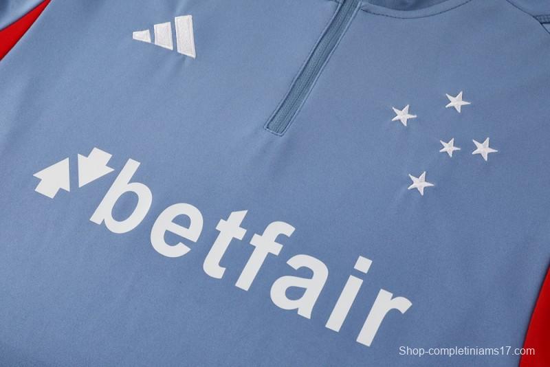 25/26 Cruzeiro Bluish Gray Navy Half Zipper Jacket+Long Pants