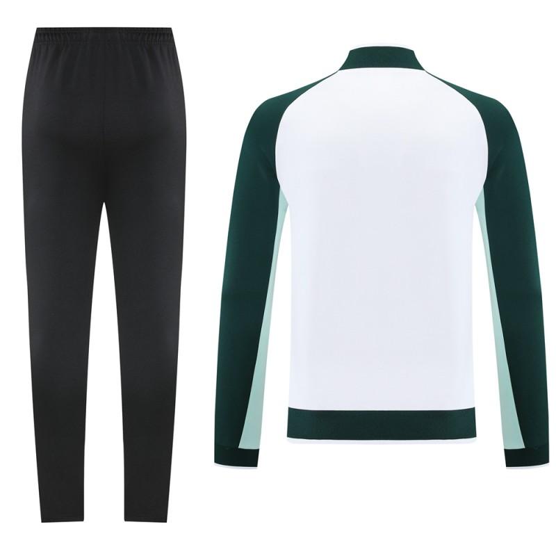 2025 Nike Green/White Full Hoodie Zipper Jacket +Long Pants