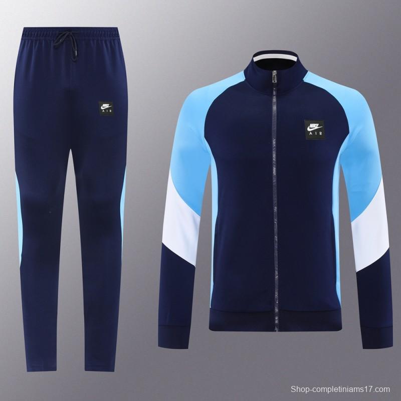 2025 NIKE Light Blue/Navy Full Zipper Jacket +Long Pants