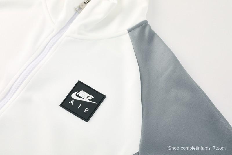 2025 NIKE WHITE/Grey Full Zipper Jacket +Long Pants