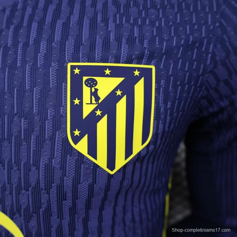 Player Version 25/26 Atletico Madrid Away Blue Long Sleeve Jersey