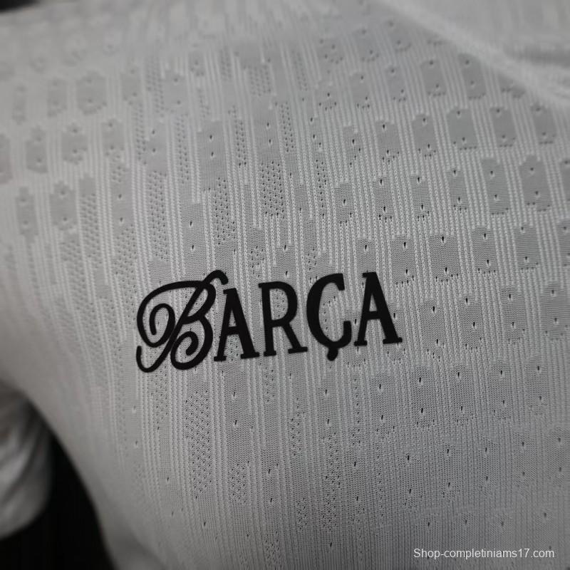 Player Version 25/26 FC Barcelona White Jersey With 304 Sponsor