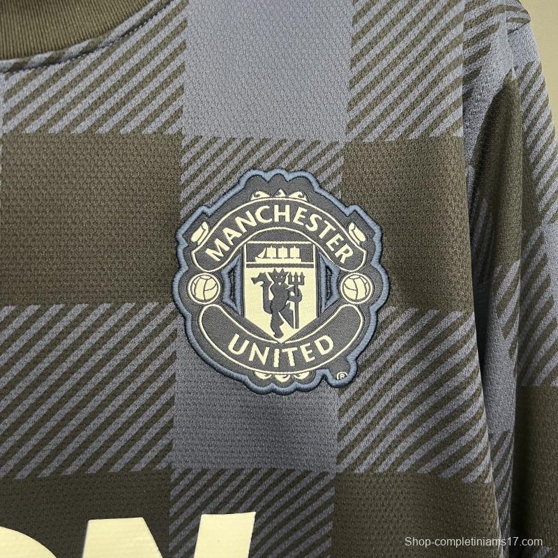13/14 Retro Manchester United Long Sleeve Black Jersey