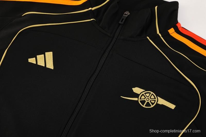 25/26 Arsenal Black Full Zipper Jacket + Long Pants