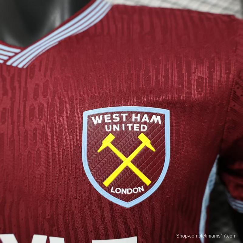 Player Version 25/26 West Ham Home Jersey