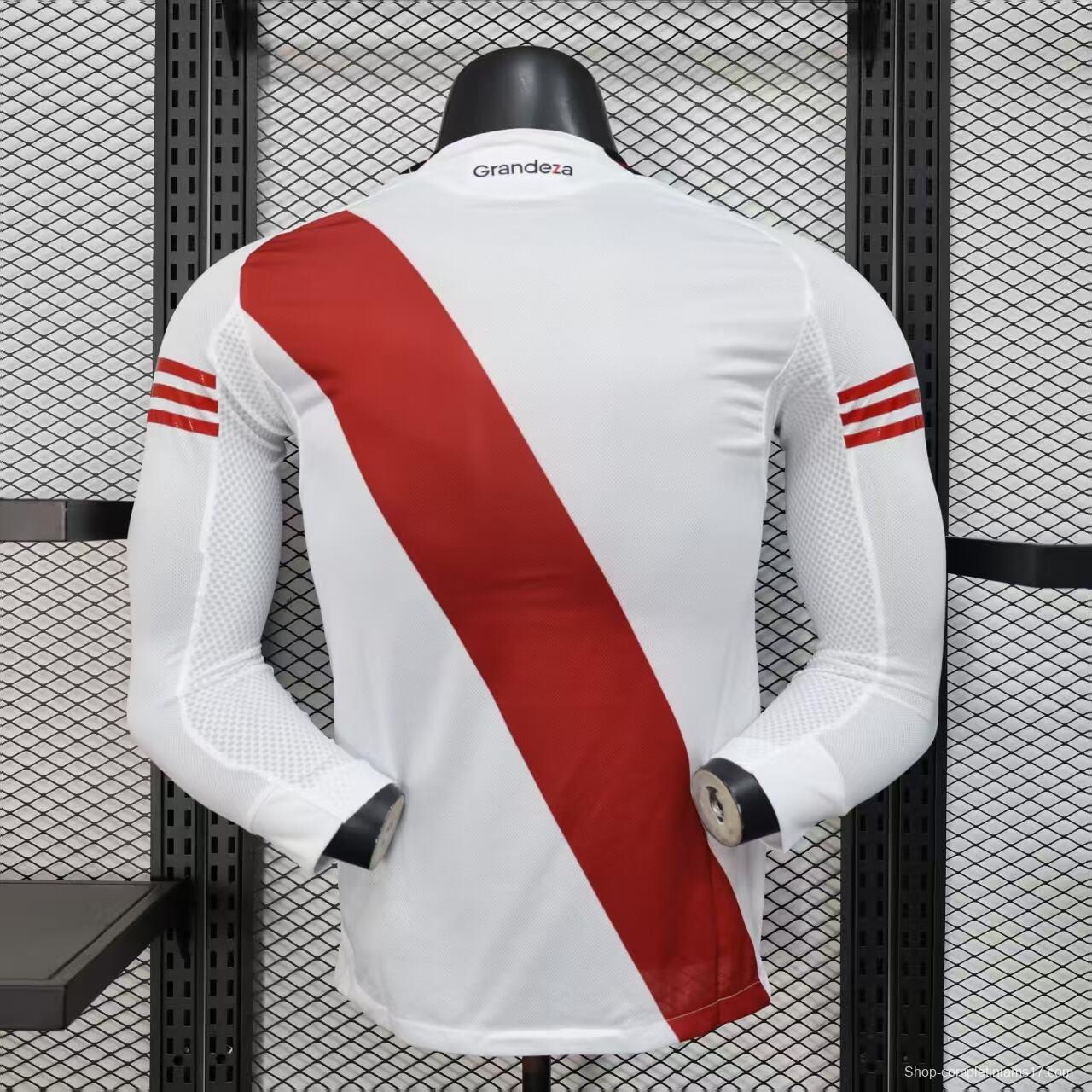 Player Version 25/26 River Plate Home Long Sleeve Jersey