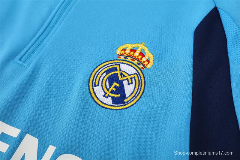 Retro 05/06 Real Madrid Light Blue Half Zipper Jacket