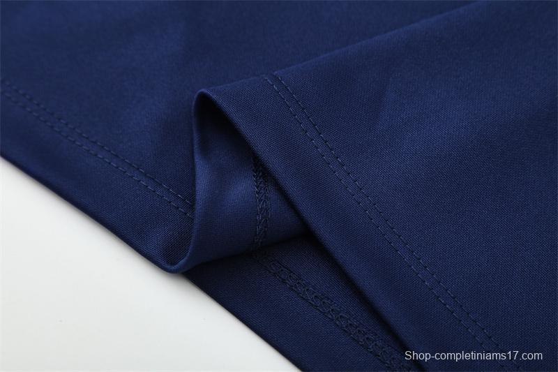 Retro 09/10 Real Madrid Royal Blue Half Zipper Jacket+Long Pants