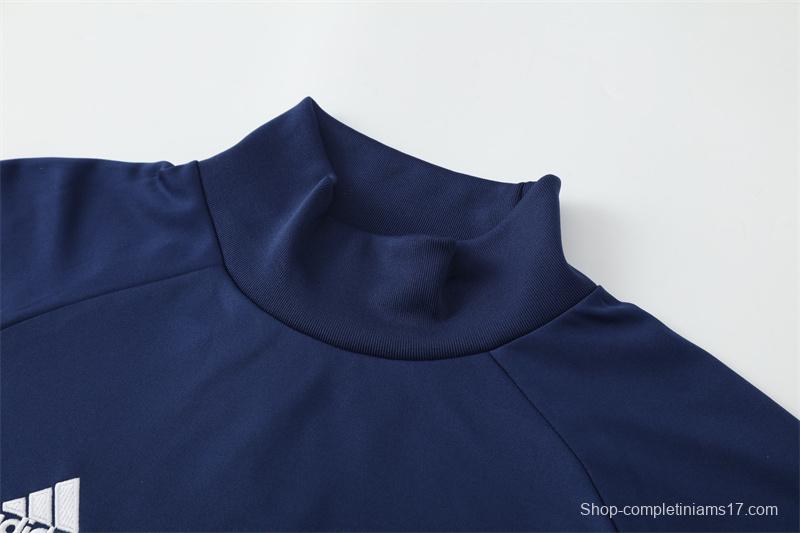 Retro 16/17 Real Madrid Royal Blue Half Zipper Jacket