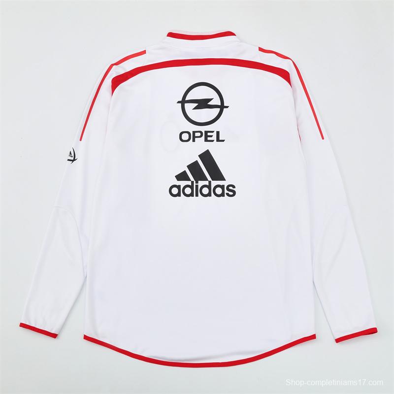 Retro 04/05 AC Milan White Half Zipper Jacket+Long Pants