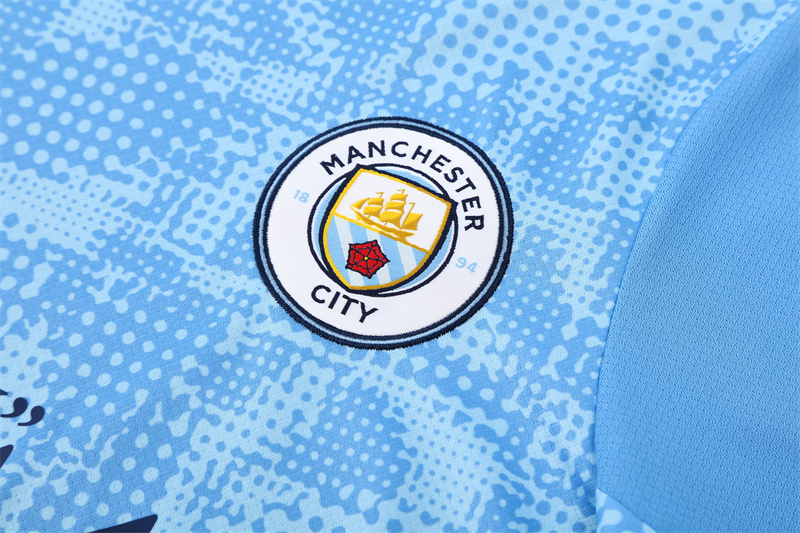 25/26 Manchester City Light Blue Camouflage with XS Short Sleeve+Soccer Shorts