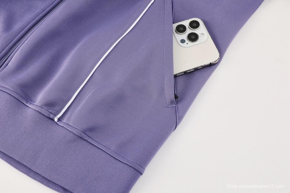2025 Adidas Purple Full Zipper Jacket + Long Pants