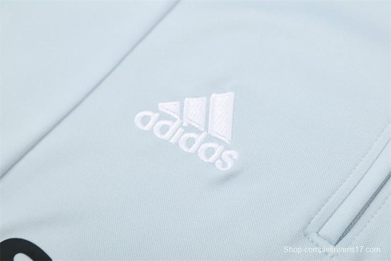 Retro 04/05 Real Madrid Light Grey Half Zipper Jacket