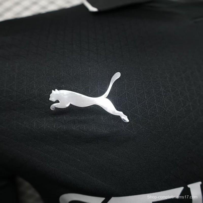 Player Version 25/26 Manchester City Away Long Sleeve Black Jersey