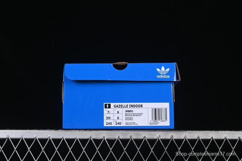 Adidas Originals Gazelle Indoor Retro Casual Slip-Resistant Wear-Resistant Low-Top Skate Shoes - JR8851