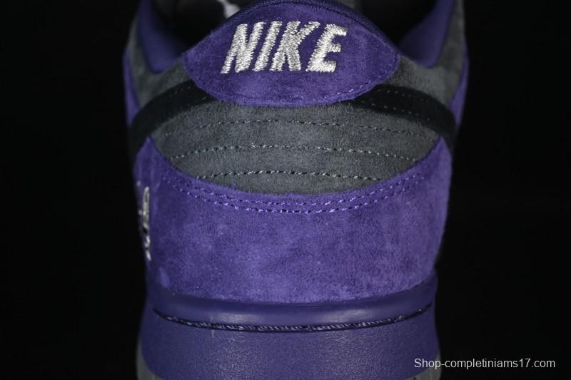 Nike Supreme x Dunk SB Dunk Low Casual Skate Shoes Gray Purple - HQ8487-500