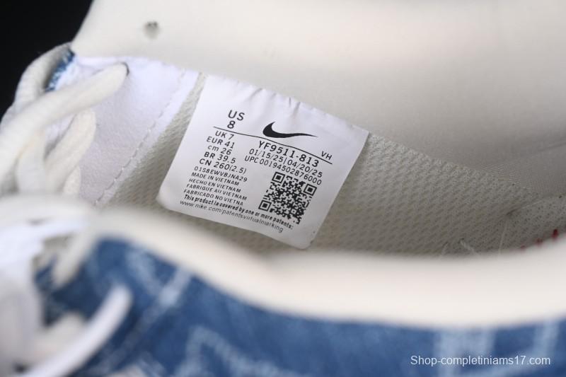 Nike Air Force 1 '07 Low LV Collaboration White Navy Blue Casual Sneakers - YF9511-813