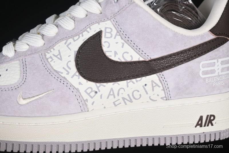 Nike Air Force 1 '07 Low Balenciaga Collaboration White Brown Casual Sneakers - YF9511-806