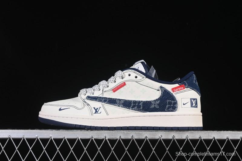 Nike Travis Scott x Fragment Design x Air Jordan 1 Low OG SP AJ1 Low Top Casual Sneakers - CX5050-Y16