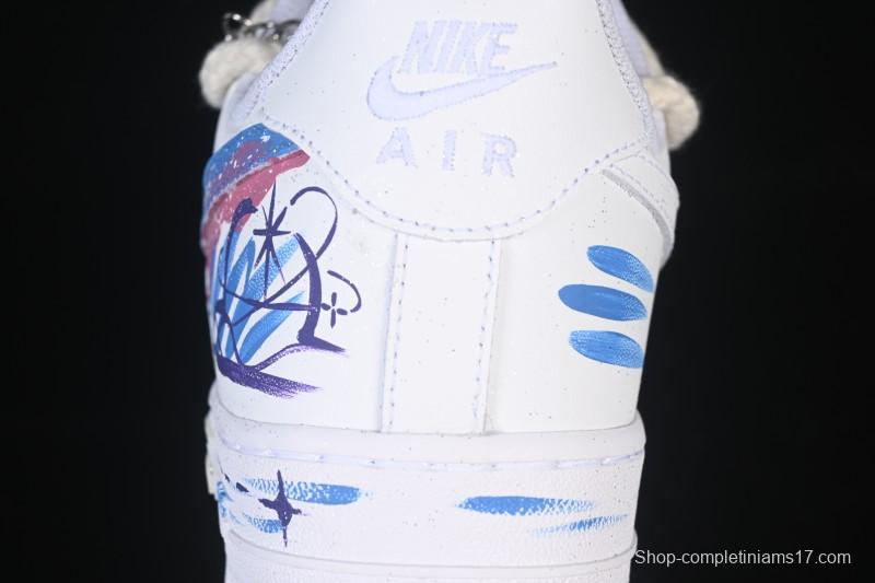 Nike Air Force 1'07 Low Libra Hand-Painted Zodiac Series Low-Top Casual Sneakers - 9231023